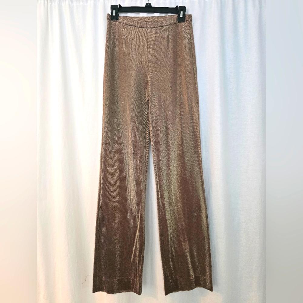 Vintage Kenzo Gold Metallic  Lame Pants Sz 38 US 6 Festival Disco Style